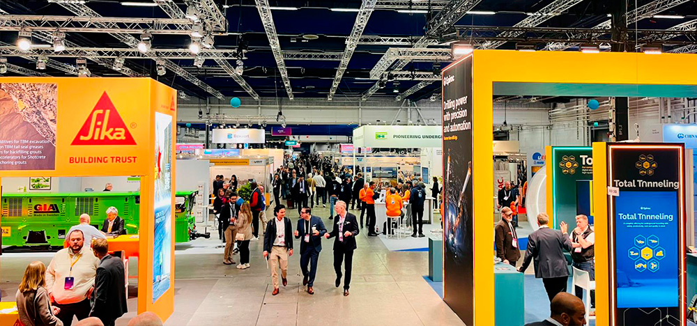 Detalle de la exposición del World Tunnel Congress 2025