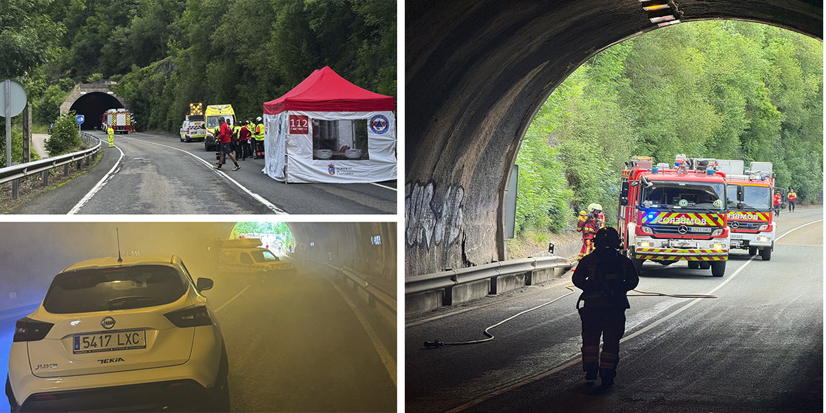 Imágenes del simulacro del túnel de Bárcena